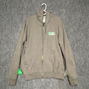 Sanuk Mens XL Gray Full Zip Hoodie Smile Pass It On Sweatshirt Casual Streetwear